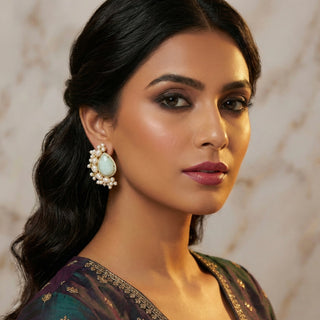 Amber Mint Large Statement Studs