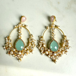 Aab Amzonite Chalcedony Chaandbali Earrings