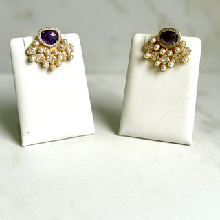 Amethyst Cluster Earrings
