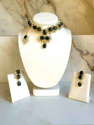 Lina Hand Carved Emerald Set