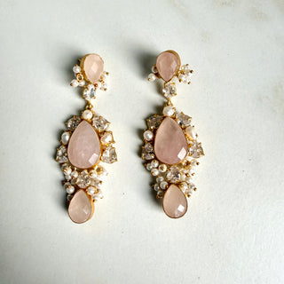 Rose Quartz & Crystal Earring’s
