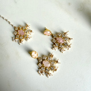 Pink Crystal Tika Set