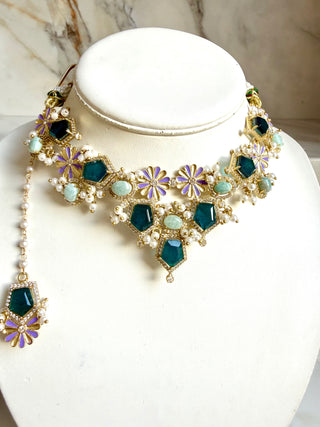 Gulnaar Garden Gemstone Choker Set