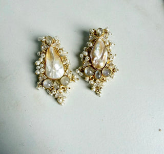 Mother of Pearl Long Drop Earrings