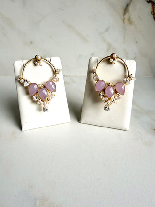 Zaria Lilac & Pearl Chand Hoops