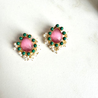 Kesar Gul Pink Studs