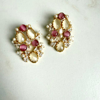 Aira Pink Gemstone Earrings