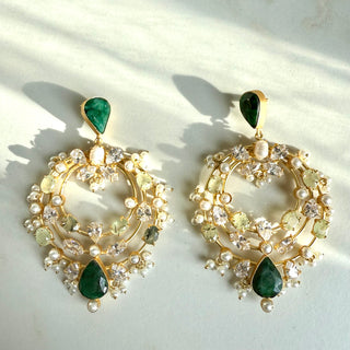 Emerald Green Pearl Royale Earrings