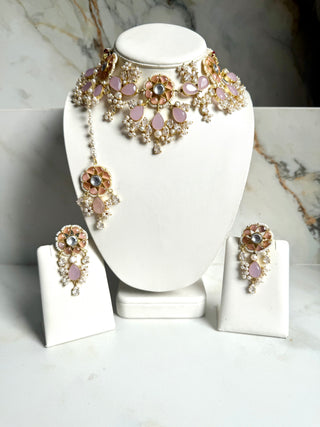 Lilac Meher Kundan Set