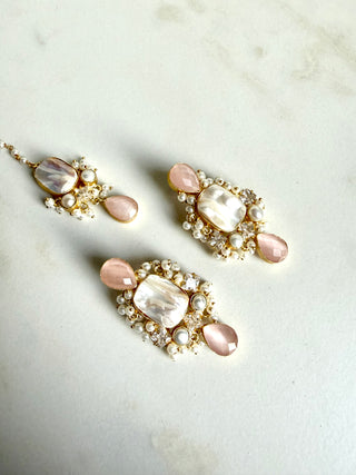 Blush Pearl Blossom Tikka Set