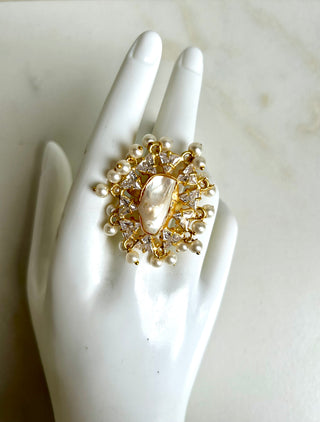 Pearl & Crystal Ring