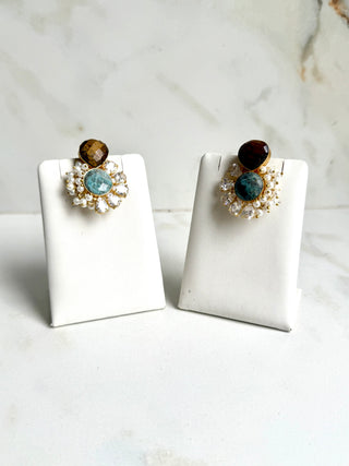 Saanvi Amzonite Crystal Earrings