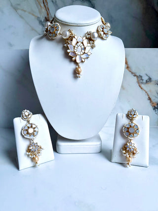Chaandni Pearl Lotus Choker Set