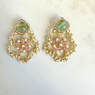 Aafreen Sea Green Bloom Earrings