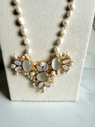 Chandrika – Moonlit Pearl Mala Set
