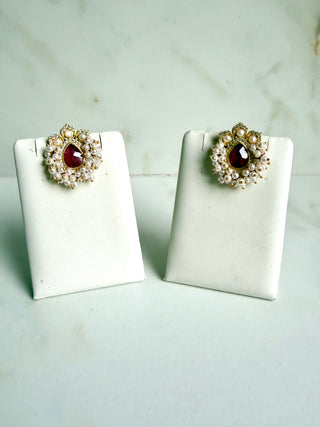 Meher Red Pearl Tops