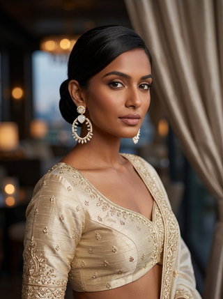 Neautral Bloom Hoop Earrings