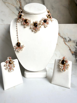 Tiger Eye & Moos tone Crystal Set
