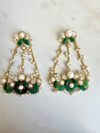 Meher Jaal Emerald Earrings