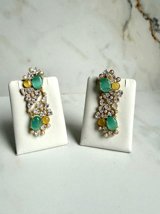 Amara Pastel Amzonite Crystal Statement Earrings