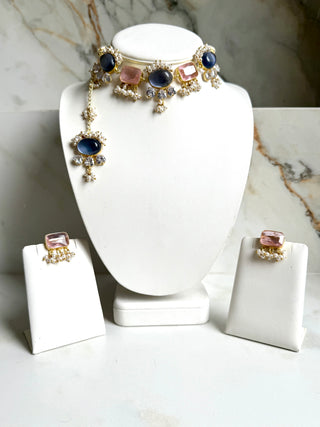 Midnight Blush Pearl Choker Set