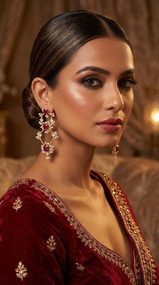 Ruby Long Drop Earrings