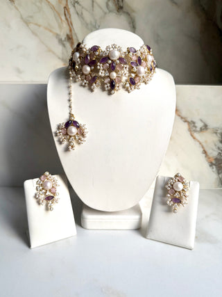 Gul-e-Lilac Pearl Choker Set