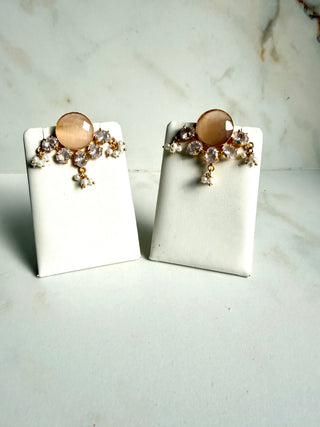 Mustard Crystal Stud Earrings