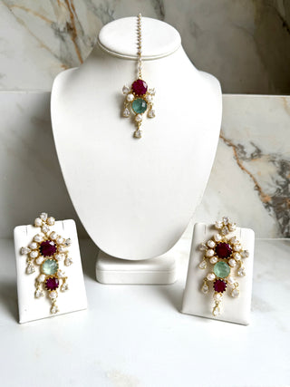 Rani Rosé Ruby & Panna Floral Tika Set