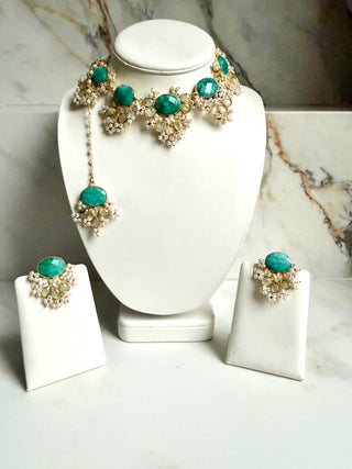 Zamrud Noor Amzonite Necklace Set
