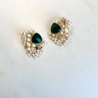 Zeenat Emerald Green Studs