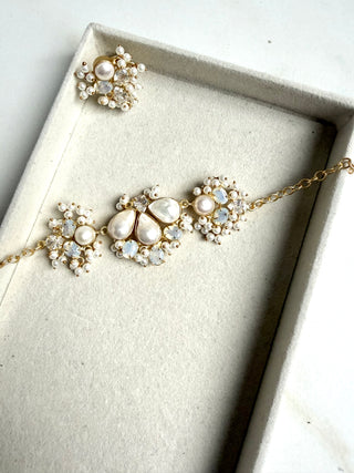 Pearl Crystal Bracelet with Ring