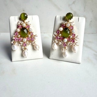 Olive Tourmaline and Pink Sapphire Regal Drops