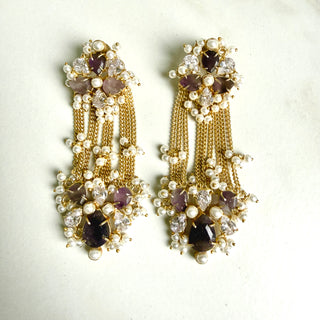 Zehra Purple Cascade Earrings