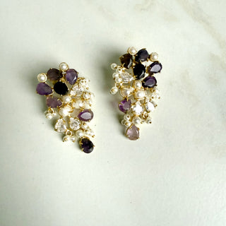 Lunéa Purple Crystal Drop Earrings
