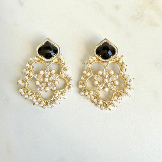 Aafreen Black Bloom Earrings