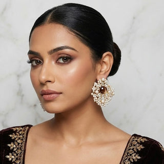 Zara Verde Brown Cluster Earrings