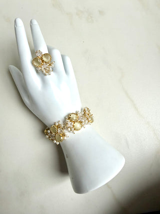 Celeste Bloom Statement Bracelet & Ring Set