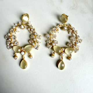 Hallie Pastel Crystal Chandbali Earrings