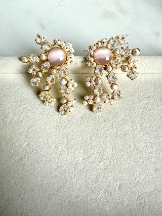 Pink Star Crystal Earrings