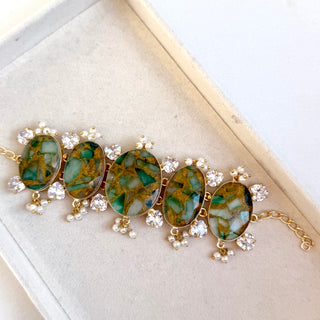 Fawzi Green Crackle Bracelet