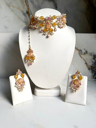 Rang Mahal Peach Choker Set