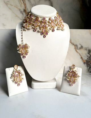 Rani Gulab Moonstone & Pink Choker