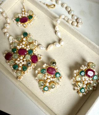 Regal Ruby & Emerald Pearl Set
