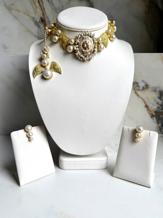 Gold &  Pearl Choker Set