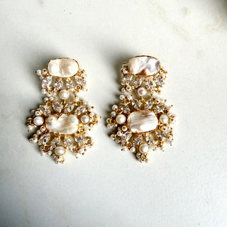 Crystal Pearl Cascade Earrings