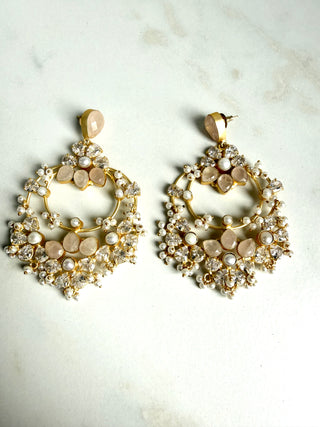 Quaartz Crystal Hoop Earrings
