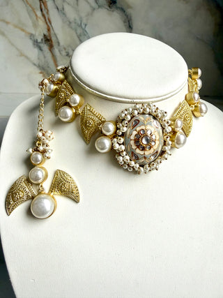 Gold &  Pearl Choker Set