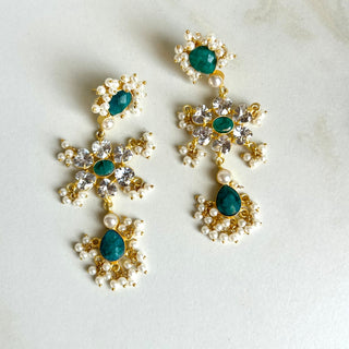 Long Emerald Earrings