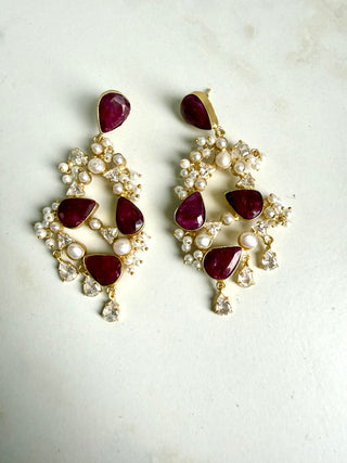 Ruya Ruby Crystal Earrings